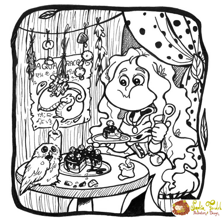 Sophia-Fendel-Druidin-Eule-Kinderbuchillustration_Fantasy